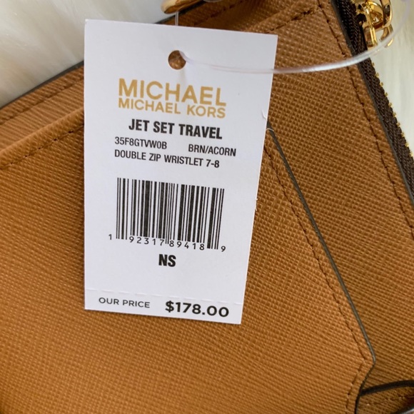 Michael kors double zip wristlet wallet brown new - Picture 5 of 5